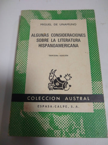 Algunas Consideraciones Sobre La Literatura Hispanoamericana