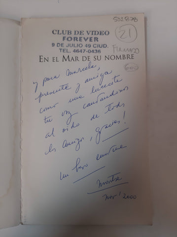 En El Mar De Su Nombre ( FIRMADO POR EL AUTOR )