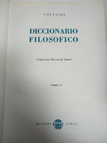 Diccionario Filosófico Tomo II