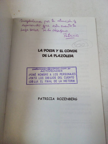 La Poeta Y El Conde De La Plazoleta - Firmado por el autor