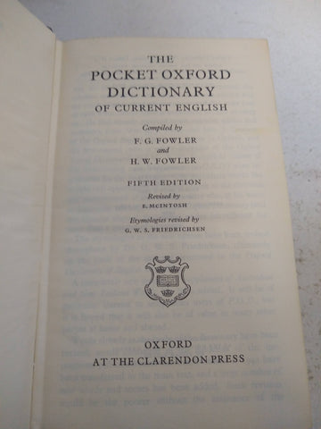 The pocket oxford Dictionary