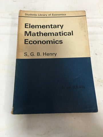 Elementary mathematical economics