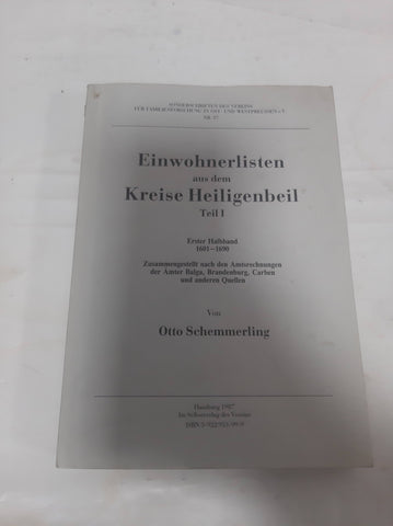 Einwohnerlisten aus dem Kreise Heiligenbeil; Teil 1