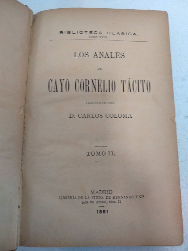 Los anales de cayo cornelio tácito Tomo II