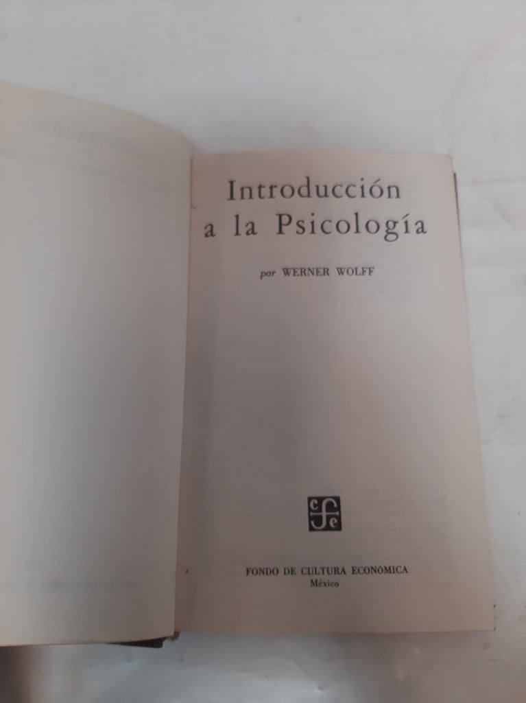 Breviarios 82. Introduccion a la psicologia