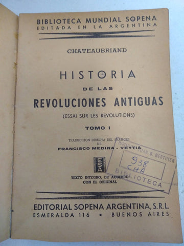 Historia de las revoluciones antiguas Tomo I