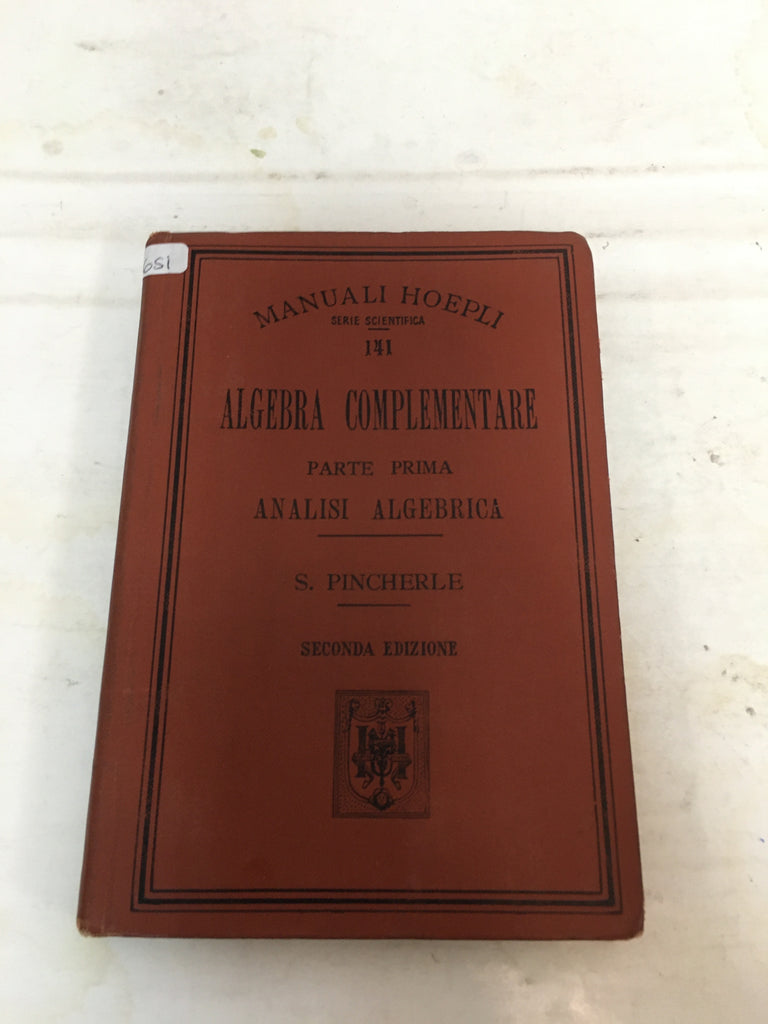 Algebra complementare parte prima