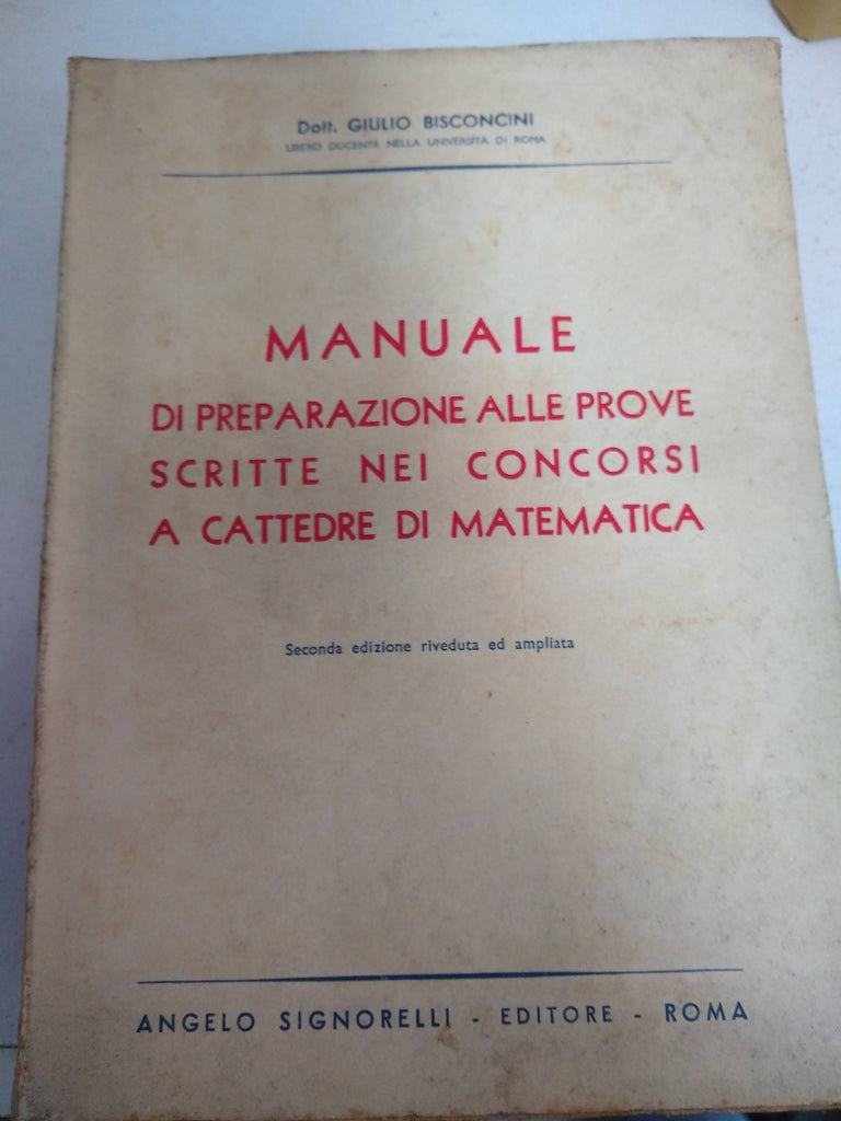 manuale di preparazione alle prove scritte nei concorsi a cattedre di matematica