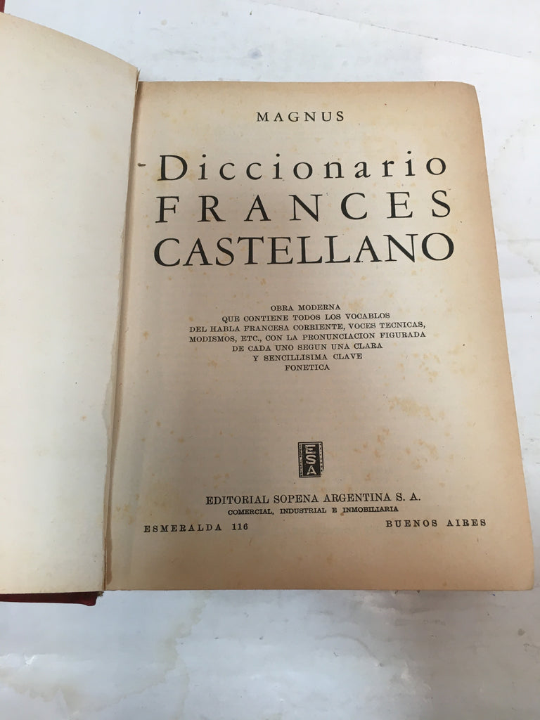 Magnus Diccionario Frances Castellano y Castellano Frances