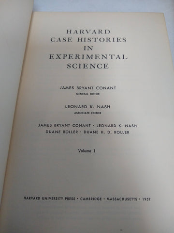 harvard case histories in experimental science volume 1