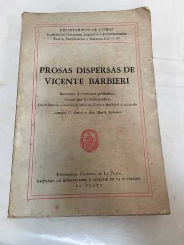 Prosas dispersas de Vicente Barbieri