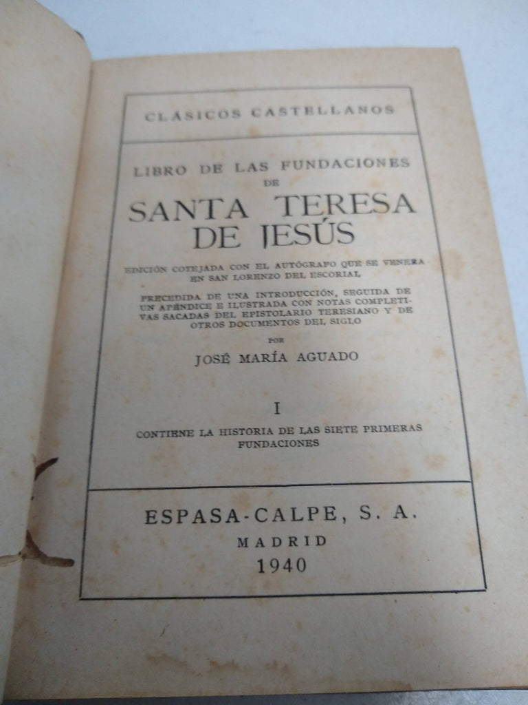 Libro de las fundaciones de Santa Teresa de Jesus