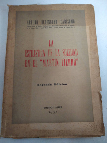 La estilistica de la soledad en el Martin Fierro