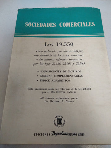 Sociedades comerciales Ley 19550