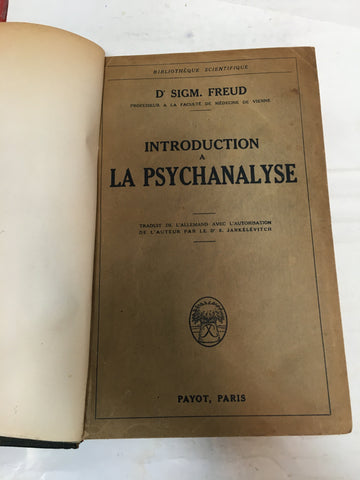 Introduction a la pyschanalyse