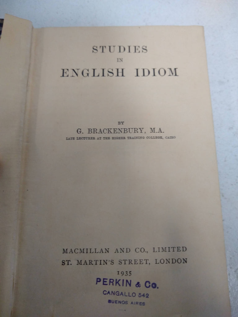 Studies in english idiom