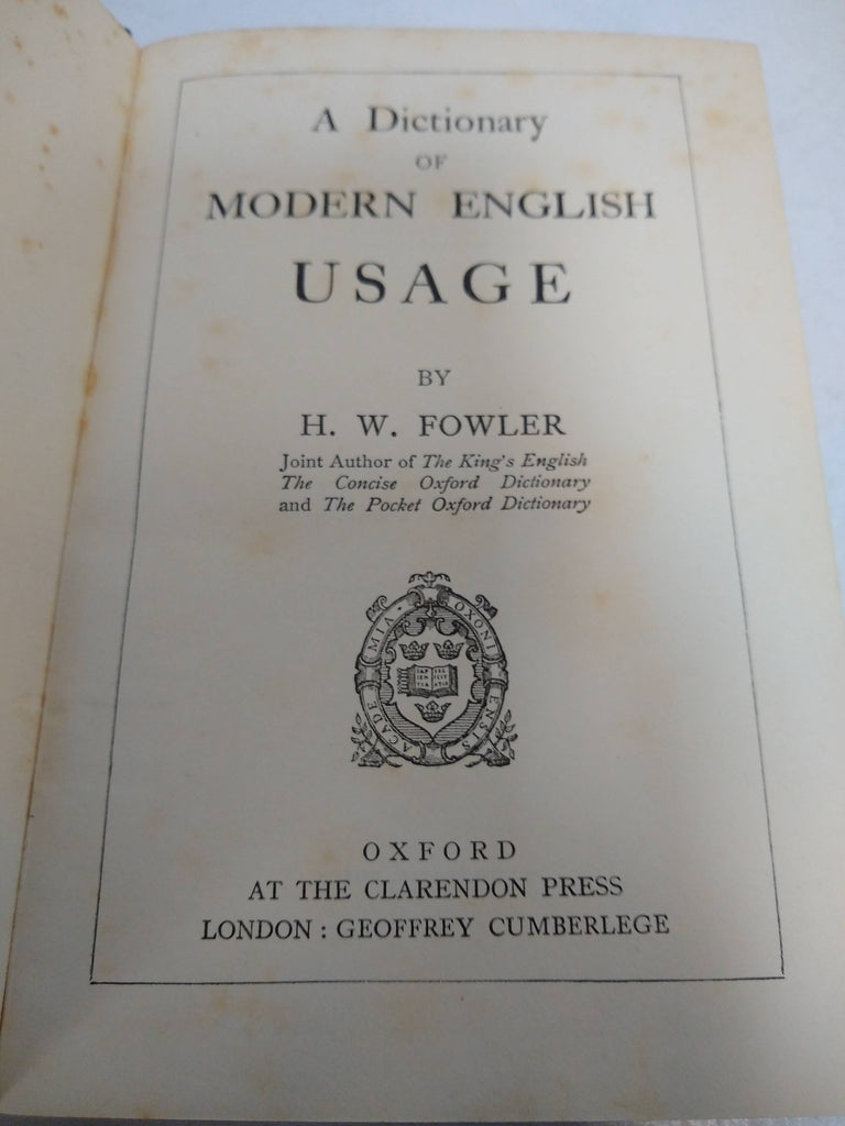 Oxford Fowler's Modern English Usage Dictionary