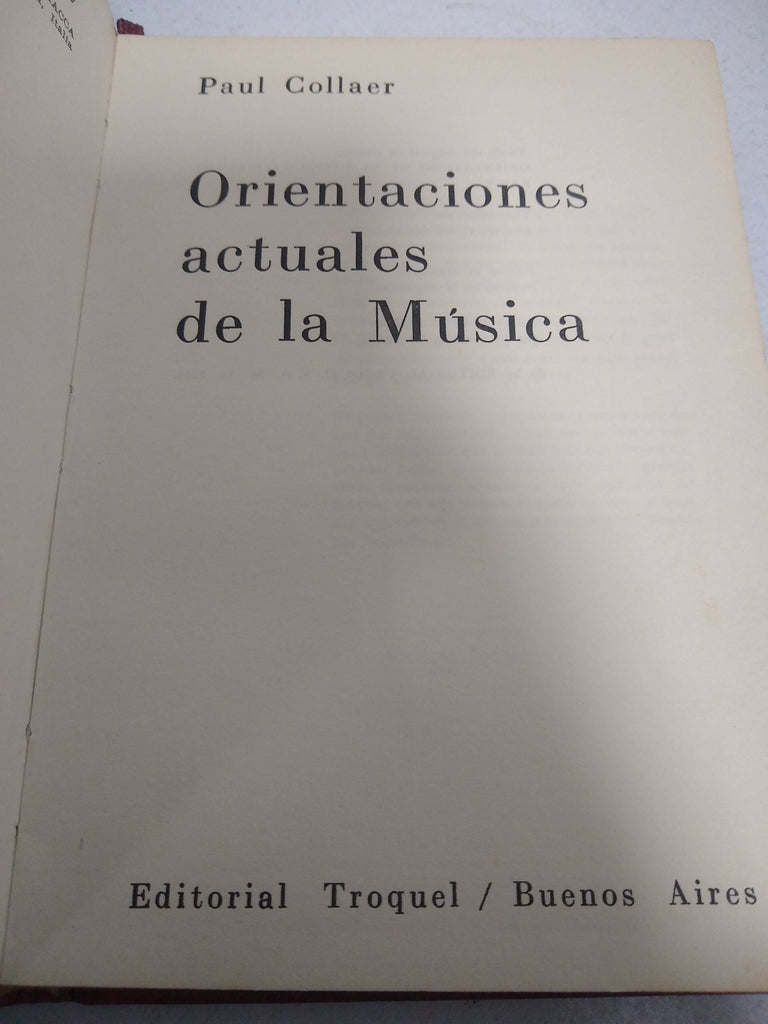 Orientaciones actuales de la Musica