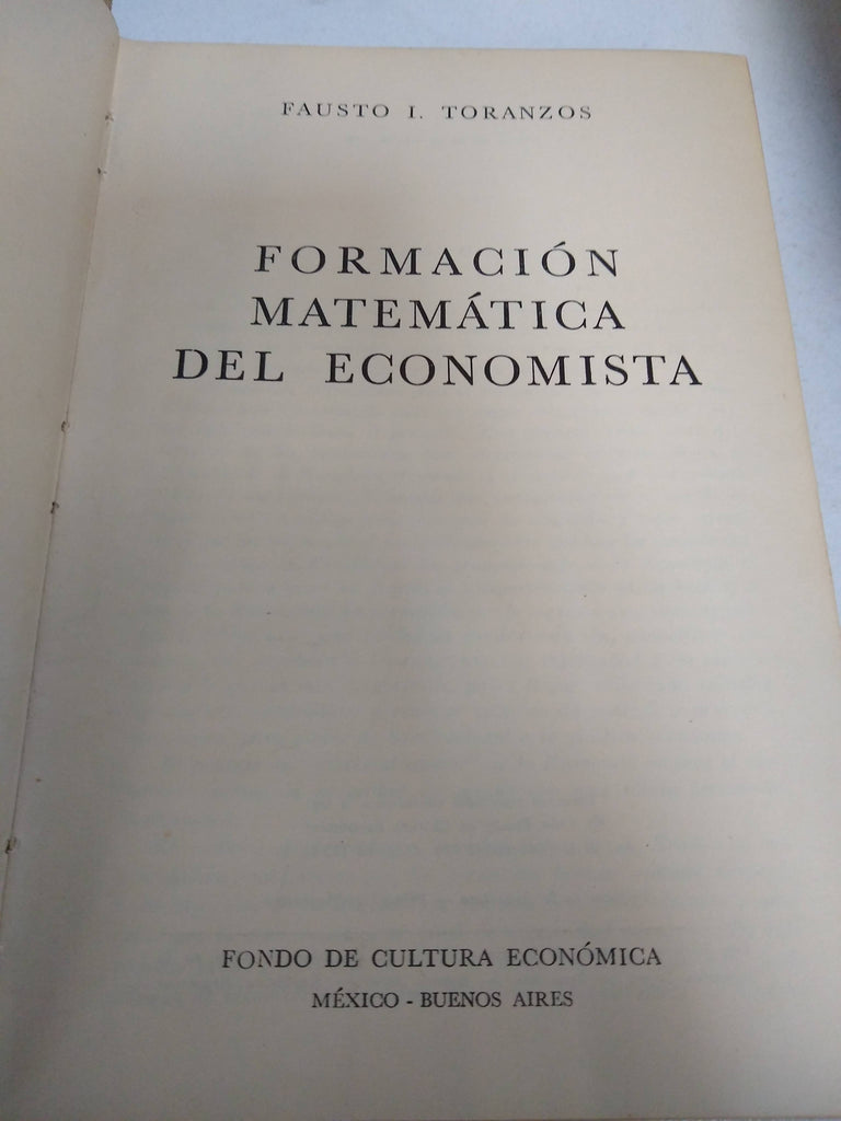 FORMACION MATEMATICA DEL ECONOMISTA