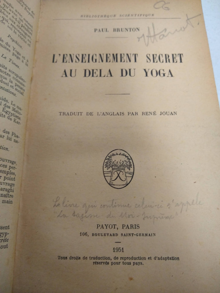 L'enseignement secret au dela du Yoga