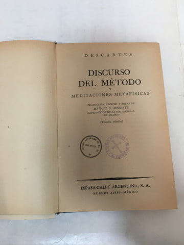 DISCURSO DEL MÉTODO Y MEDITACIONES METAFÍSICAS