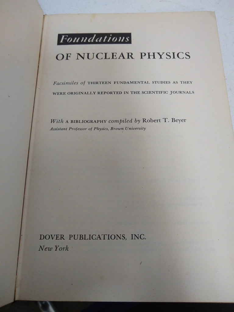 Foundations of nuclear Physics