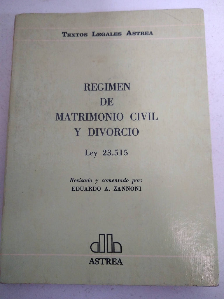 Regimen de matrimonio civil y dovorcio Ley 23515