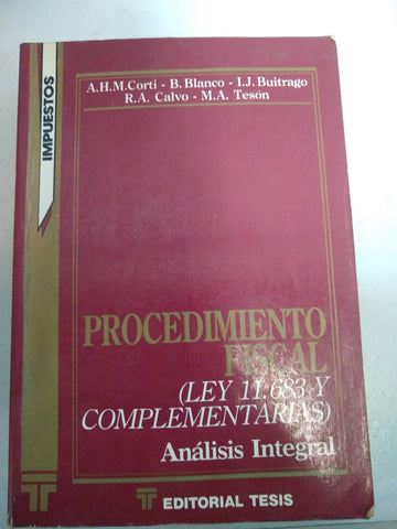 Procedimiento fiscal (ley 11683 y complementarias)