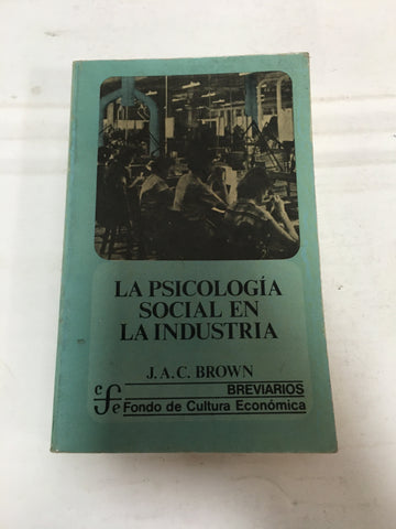 LA PSICOLOGÍA SOCIAL EN LA INDUSTRIA