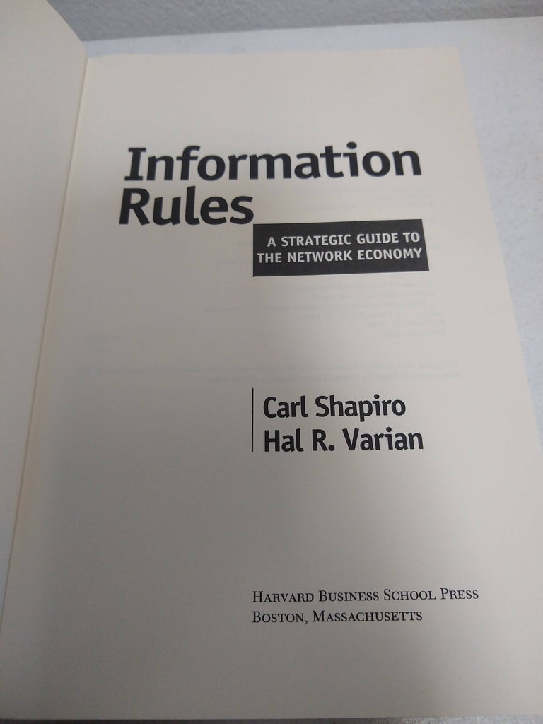 Information Rules: A Strategic Guide to the Network Economy