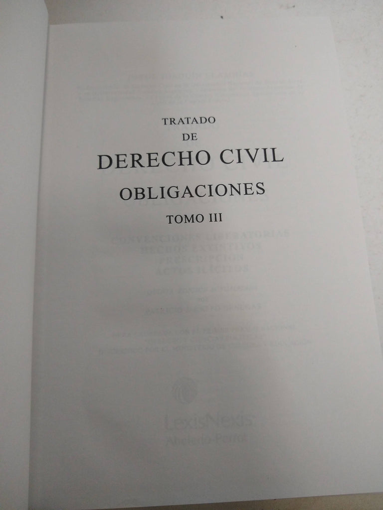 Tratado de Derecho Civil, Obligaciones Tomo III