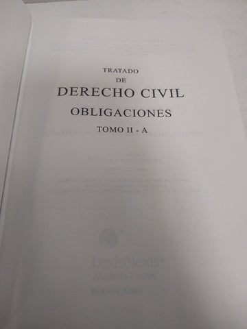 Tratado de Derecho Civil, Obligaciones Tomo II A