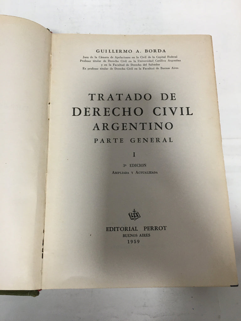 Tratado de Derecho Civil Argentino, Parte General