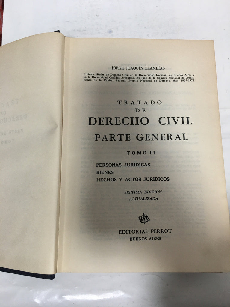 Tratado de Derecho Civil, Parte General Tomo II