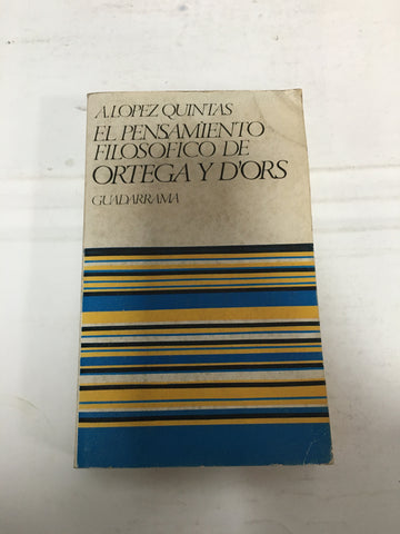 El pensamiento filosofico de ortega y d´ors