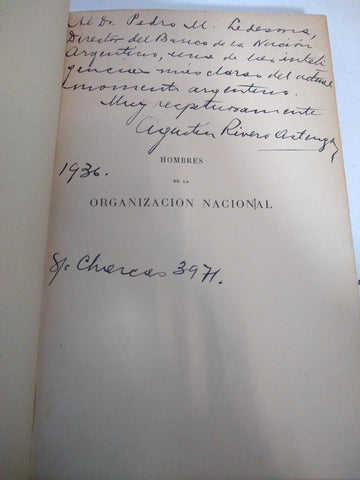 Hombres de la organizacion nacional (Firmado por el autor)