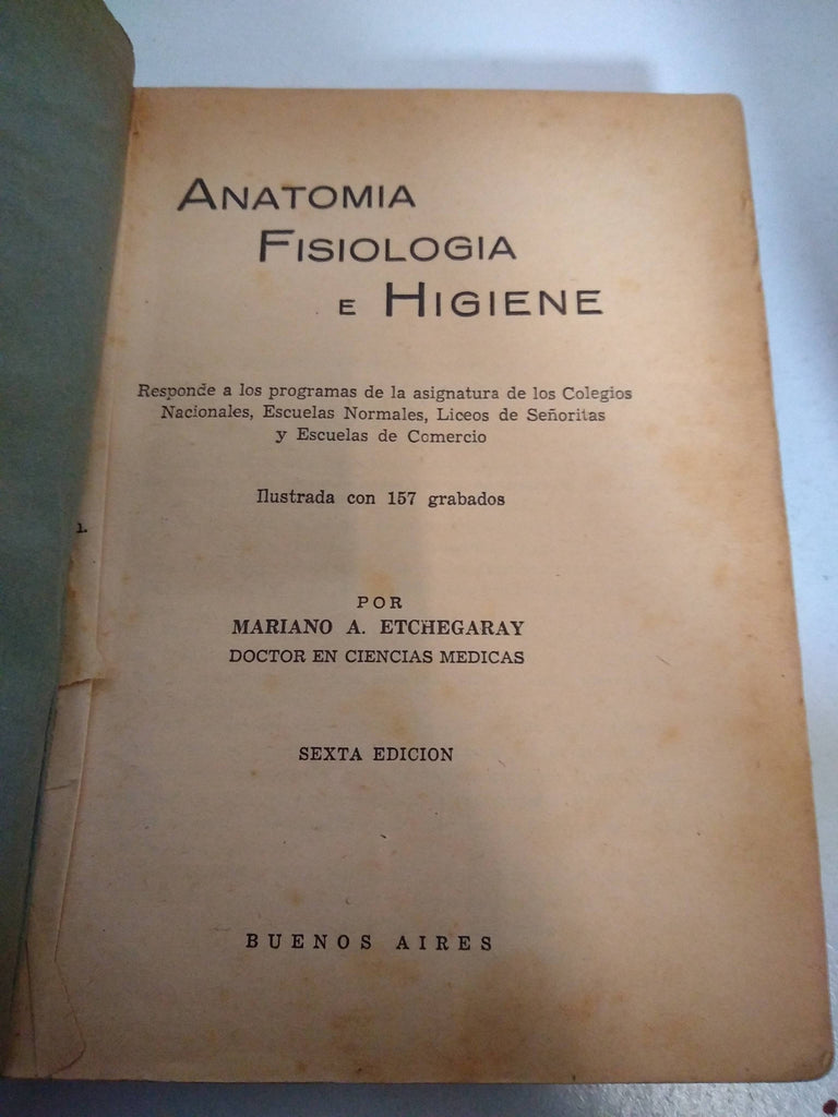 Anatomia, fisiologia e higiene