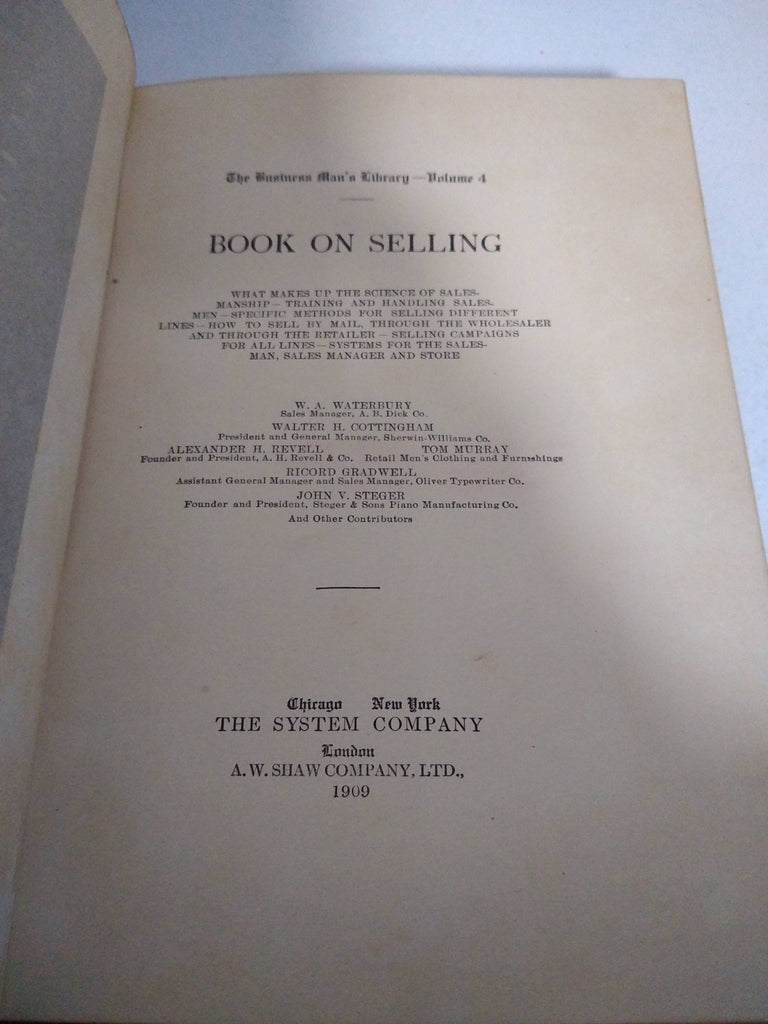 The business man´s library volume 4- Book on selling