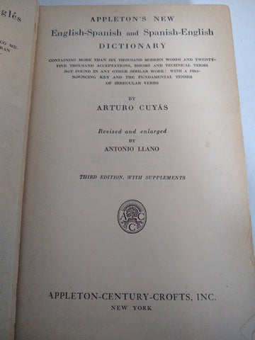 Nuevo diccionario Ingles Español y Español Ingles de Áppleton