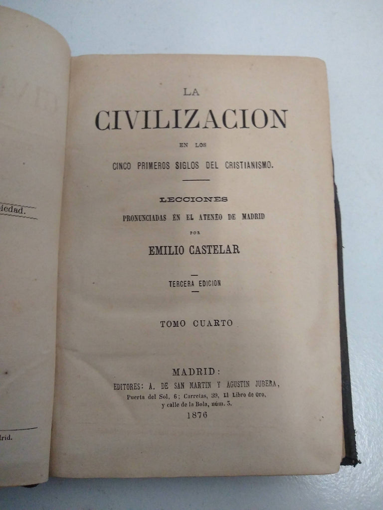 La civilizacion en los cinco primeros siglos del cristianismo Tomo cuarto