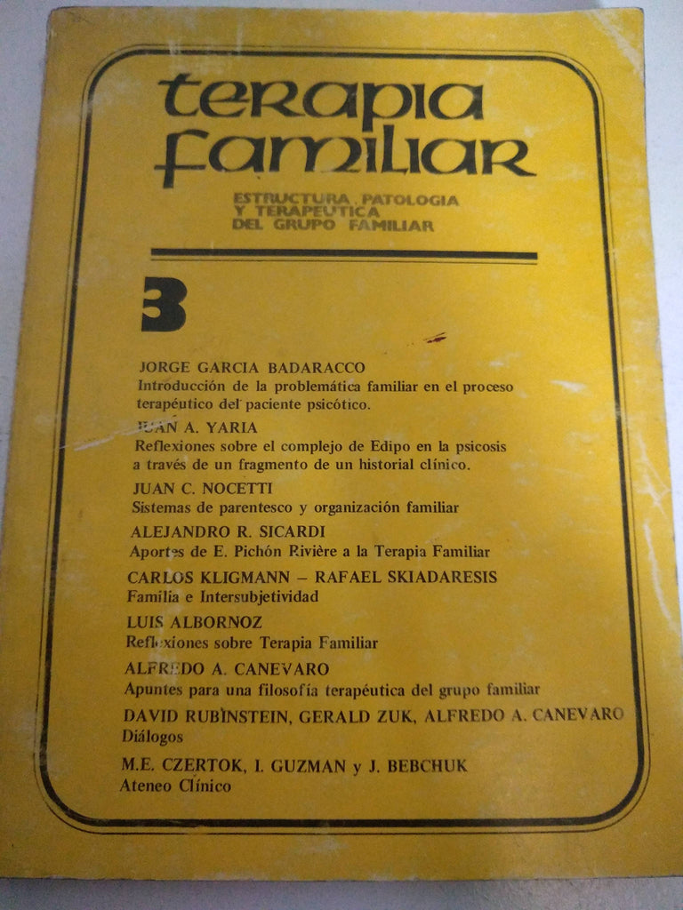 Terapia familiar. Estructura, patologia y terapeutica del grupo familiar 3