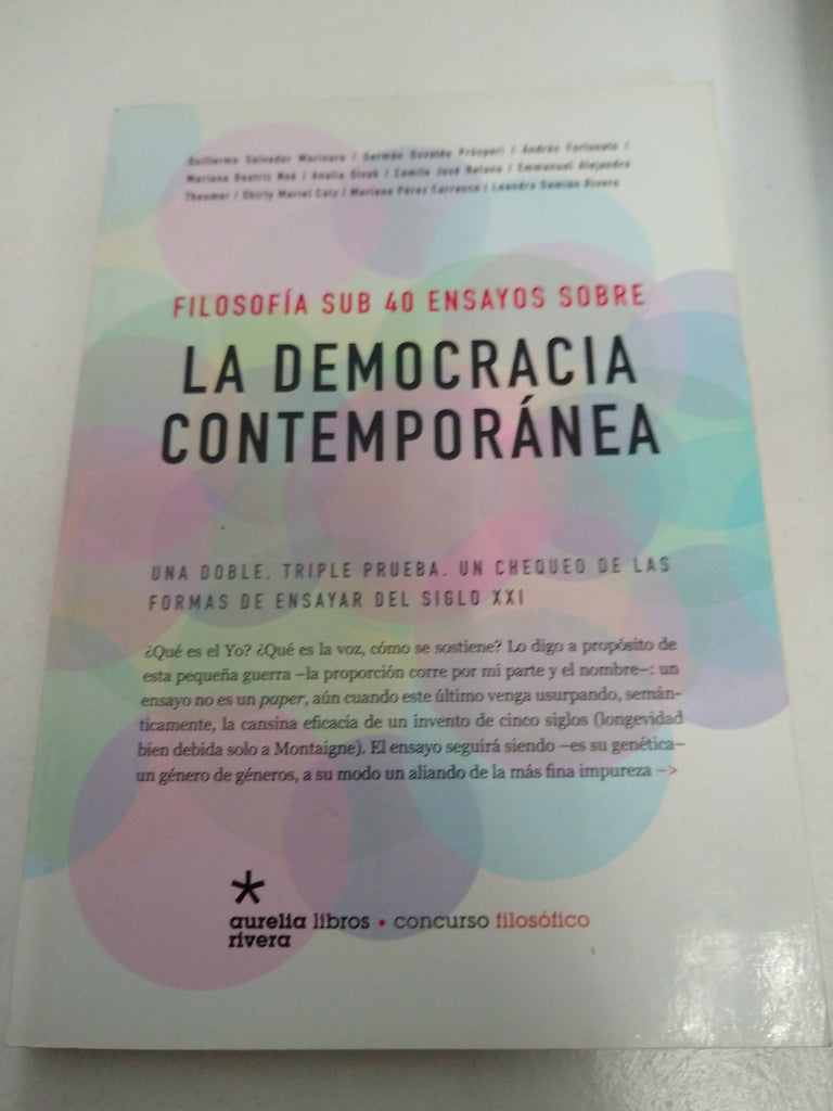 FILOSOFIA SUB 40 ENSAYOS SOBRE LA DEMOCRACIA CONTEMPORANEA