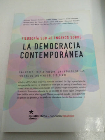 FILOSOFIA SUB 40 ENSAYOS SOBRE LA DEMOCRACIA CONTEMPORANEA