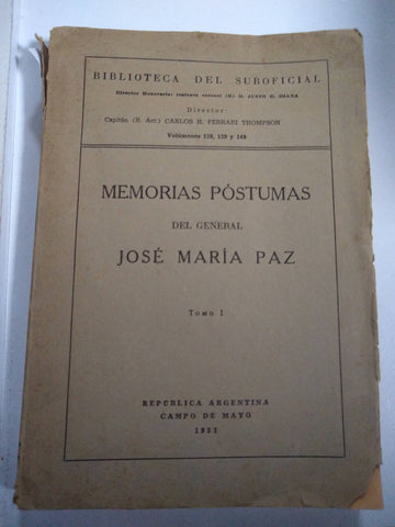 memorias póstumas del general josé maría paz tomo 1