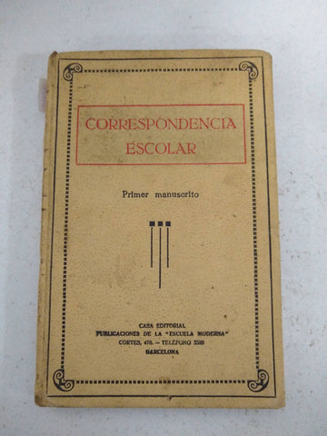 Correspondencia escolar primer manuscrito