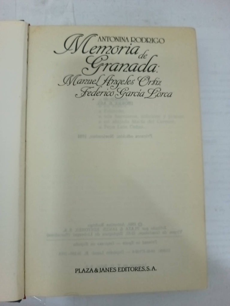 Memoria de Granada Manuel Angeles Ortíz, Federico García Lorca