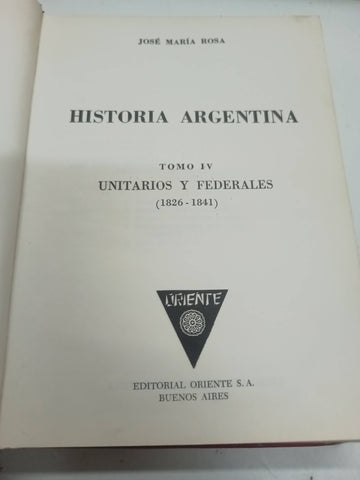 Historia argentina tomoiiv unitarios y federales