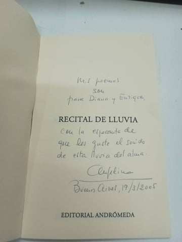 Recital de lluvia - Firmado por la autora