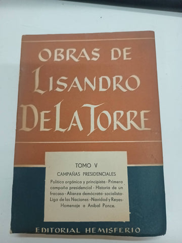 Obras de Lisandro de la torre tomo v