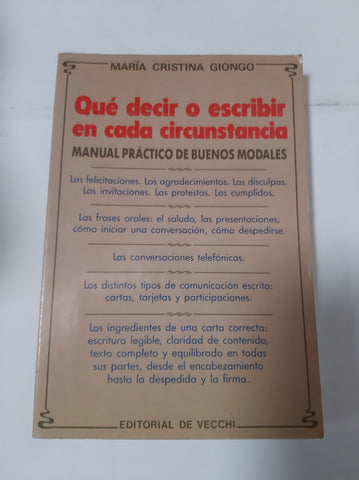 Qué Decir O Escribir En Cada Circunstancia